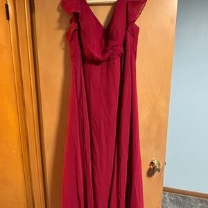 Azazie Burgundy Maxi Dress
